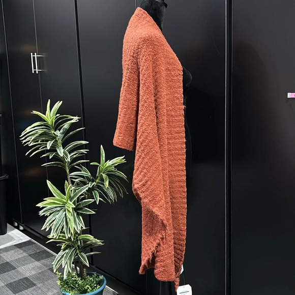 Wonderly Knit long wide wrap scarf 96” length, 22” wide, paprika color  OS - Picture 6 of 10